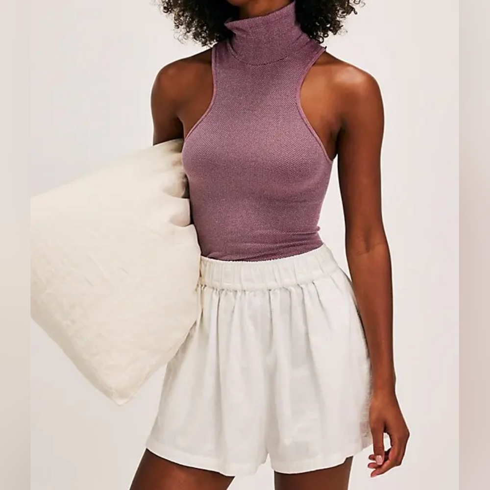 Free People Always Ready Seamless Turtleneck Tank/Aged Red